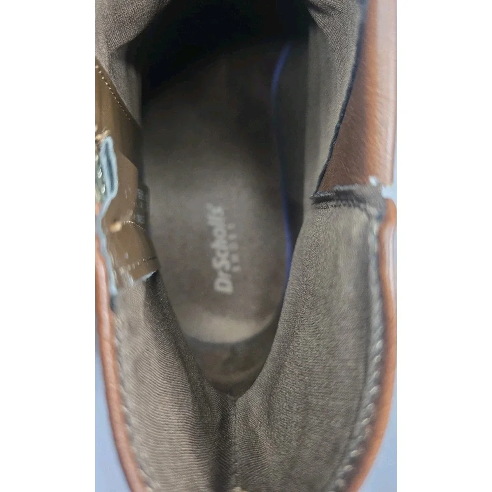 Dr Scholls Lawless Copper Brown Western Ankle Booties Side Zip Women Size 10M
